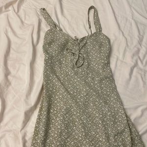 A&F XS Light Green Floral long dress
